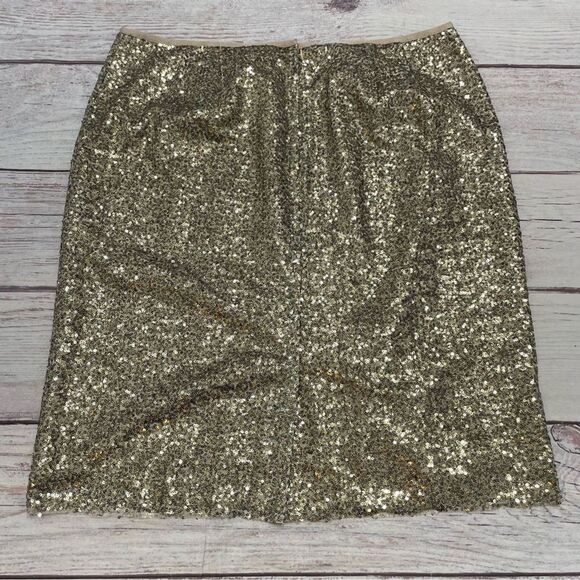 Chico’s Sequin Pencil Stephanie Skirt Gold New Size 3 = XL - Picture 3 of 8